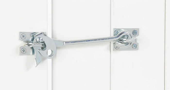 National Hardware Safety Gate Hook, 6", Lock Closes Automatically, Visual Pack, Catalog #V2120, Zinc Plated