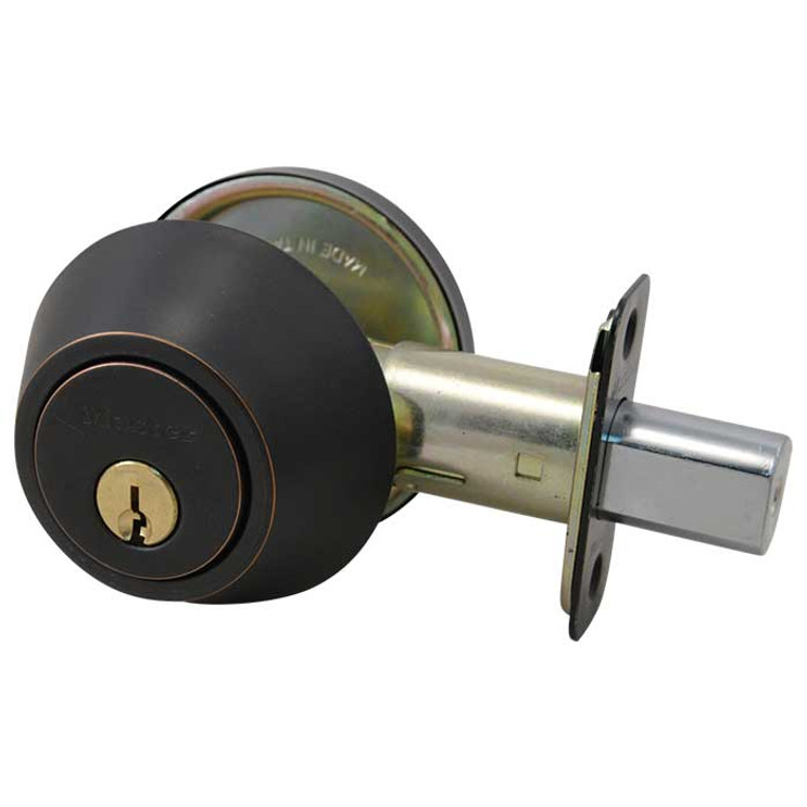 Master Lock DS06 Single Cylinder Deadbolt Grade 3, KW1 Keyway, Keyed Alike in Groups of 4, Aged Bronze