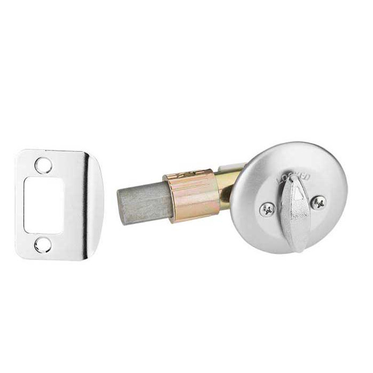 Kwikset 663 One-Sided Deadbolt With Round Face, Drive-In Latch And Round Corner Strike, Satin Chrome
