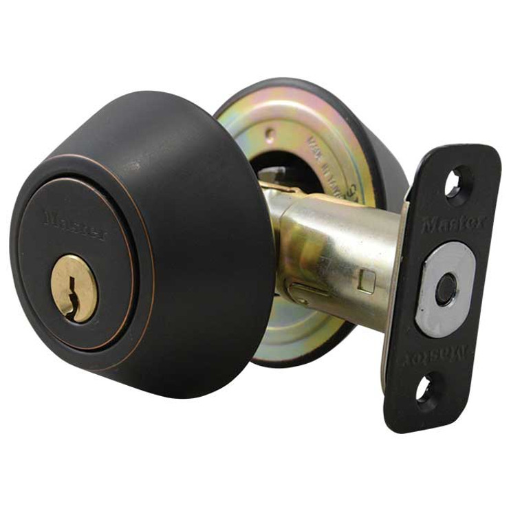Master Lock Double Cylinder Deadbolt Grade 3, Sc1 Keyway, Aged, Antique Bronze