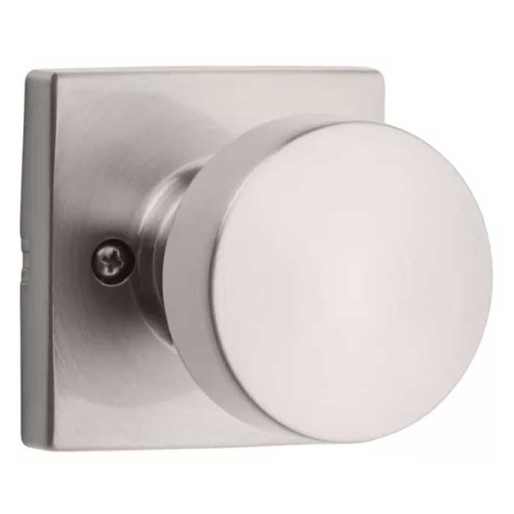 Kwikset Pismo Half Dummy Knob With Square Rose, Satin Nickel