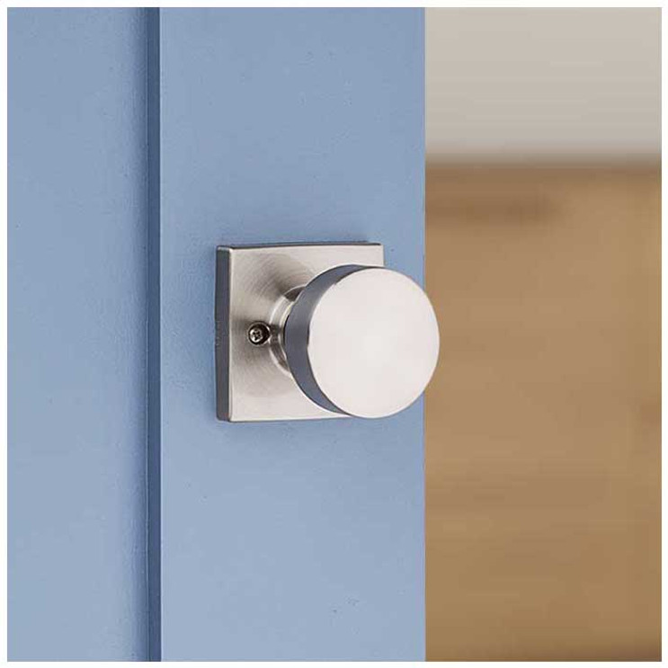 Kwikset Pismo Half Dummy Knob With Square Rose, Satin Nickel
