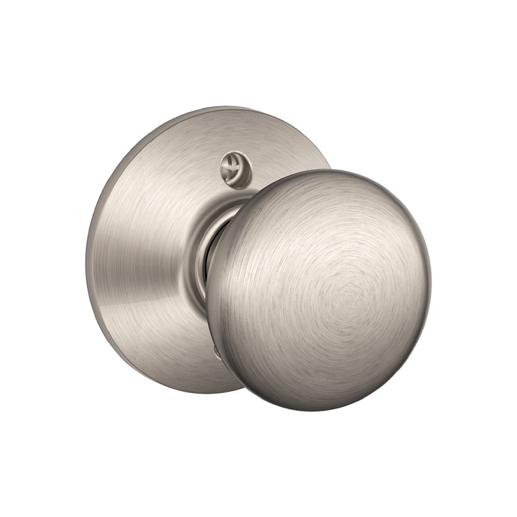 Schlage Residential F170 Plymouth Knob Single Dummy Trim Function, Satin Nickel