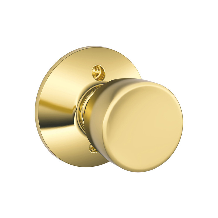 Schlage Residential F170 Bell Knob Single Dummy Trim Function, Bright Polished Brass
