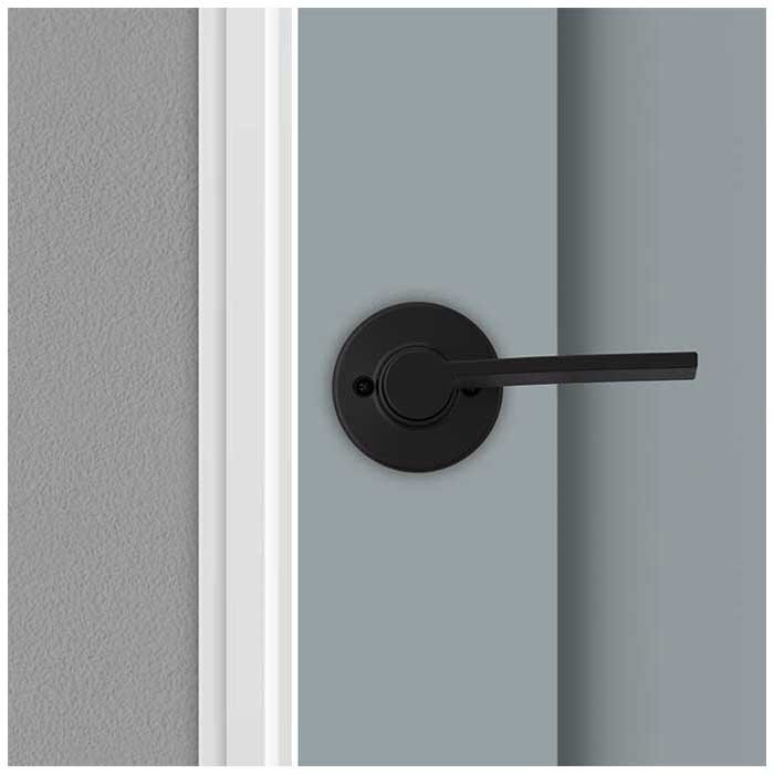 Kwikset Ladera Half Dummy Lever With Round Rose, Right Hand, Matte Black