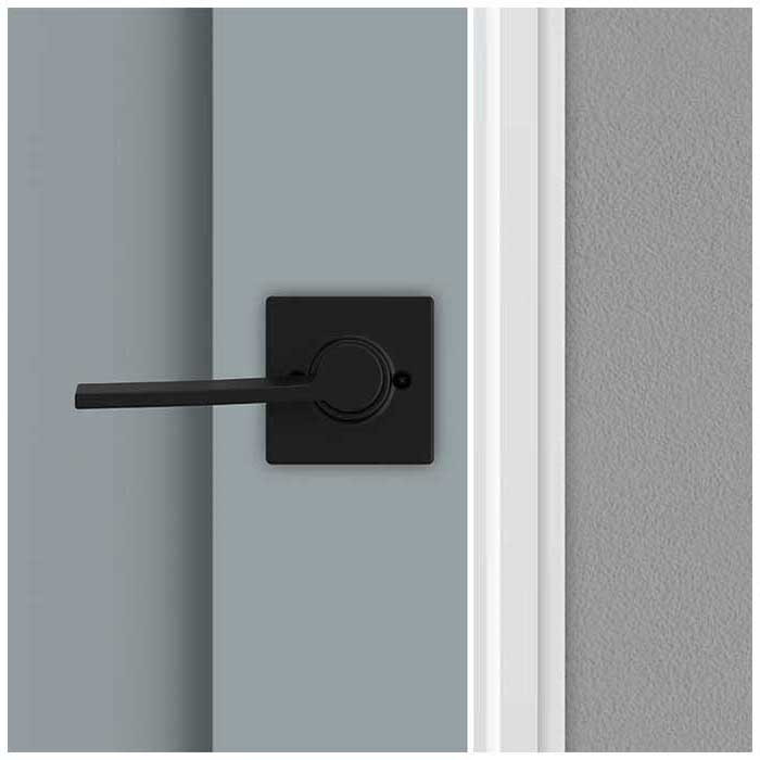 Kwikset Ladera Half Dummy Lever With Square Rose, Left Hand, Matte Black