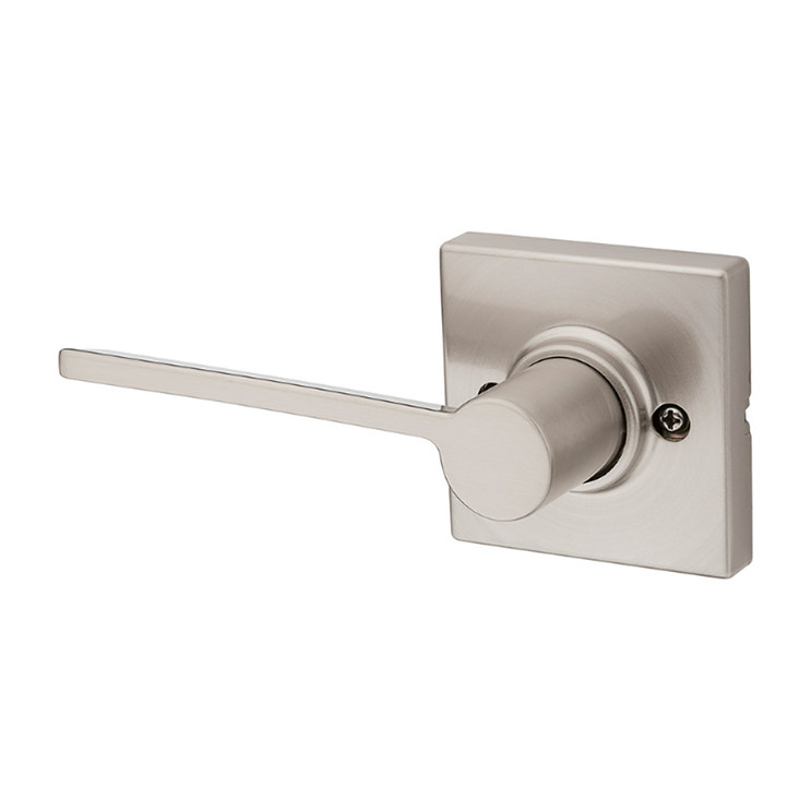 Kwikset Ladera Half Dummy Lever With Square Rose, Left Hand, Satin Nickel