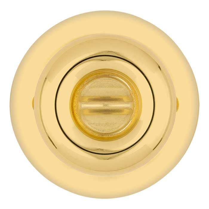 Kwikset Tylo Keyed Entry Knob Smartkey With 6-Way Adjustable Latch And Round Corner Strike, Bright Polished Brass