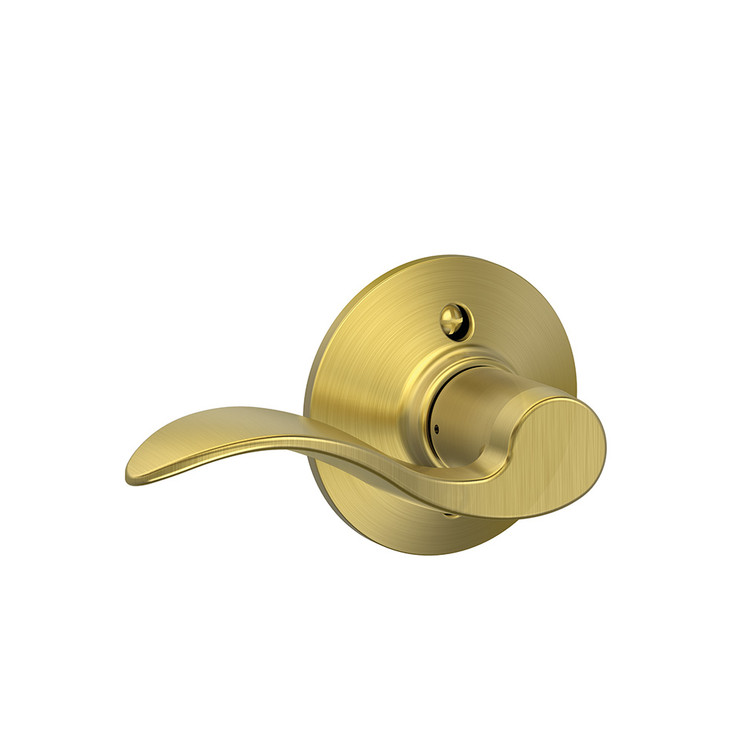 Schlage Residential F170 Accent Lever Single Dummy Trim Function, Left Hand Handing, Satin Brass