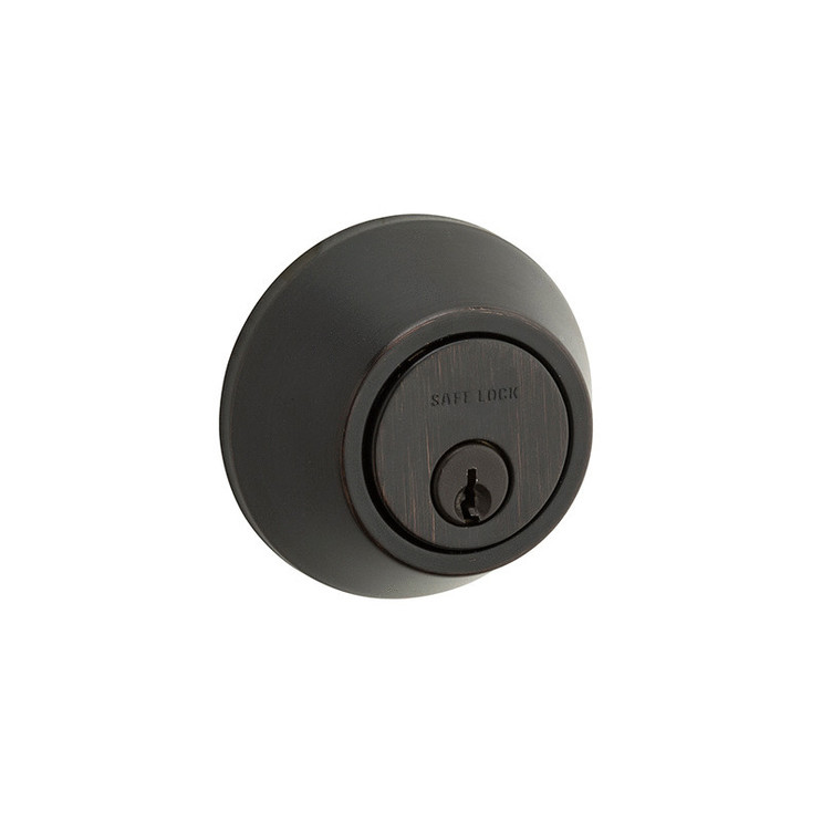 Safe Lock SD9100 Single Cylinder Deadbolt, Round Corner Adjustable Latch, Round Corner Strike, Venetian Bronze