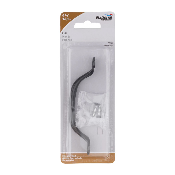 National Hardware Pull, For Wood Or Metal Doors, 4-3/4", Visual Pack, Catalog #V200, Zinc Plated