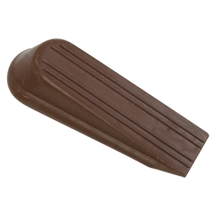 National Hardware Door Stop, Rubber Material, With Up To 1.25 Inch Clearance, 4", Visual Pack Of 2 Pieces, Catalog #V334, Brown