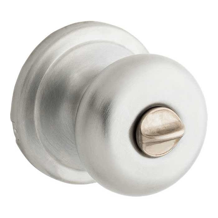 Kwikset Hancock Privacy Knob With 6-Way Adjustable Latch And Round Corner Strike, Satin Chrome