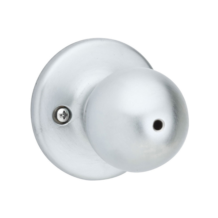Kwikset Polo Privacy Knob With 6-Way Adjustable Latch And Round Corner Strike, Satin Chrome