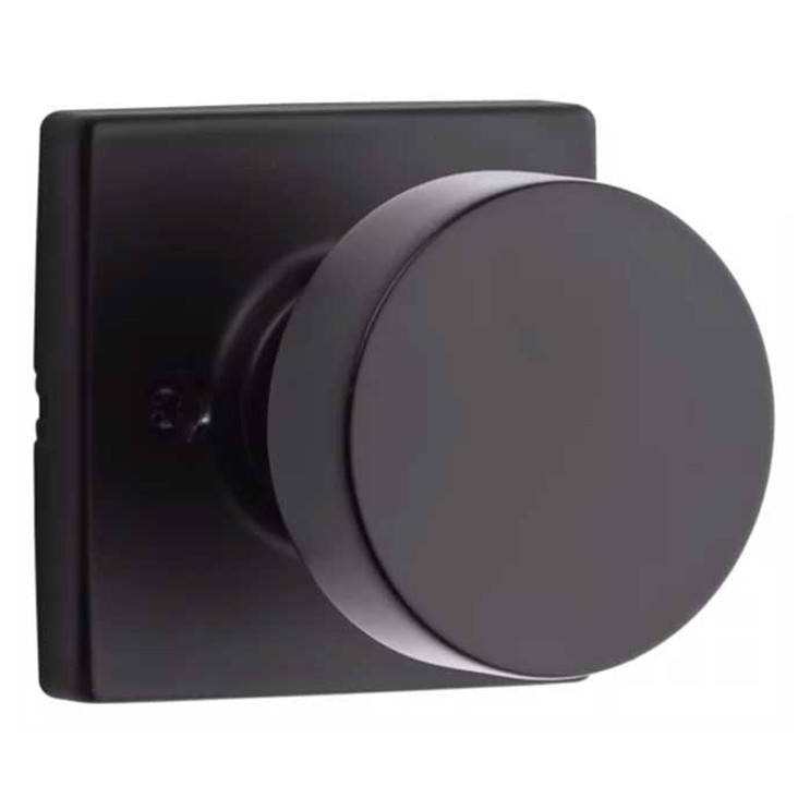 Kwikset Pismo Half Dummy Knob With Square Rose, Matte Black