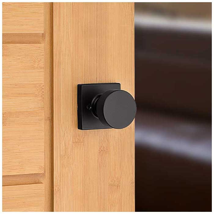 Kwikset Pismo Half Dummy Knob With Square Rose, Matte Black