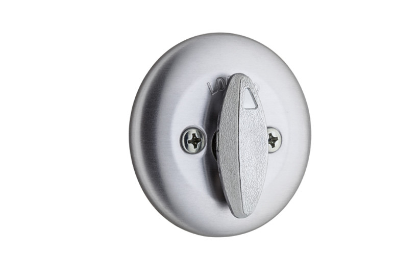 Kwikset 663 One-Sided Deadbolt With Ul Fire-Rated 2-3/8" Backset Round Corner Latch, 8563 Round Corner And 85303 Full Lip Round Corner Strikes, Satin Chrome