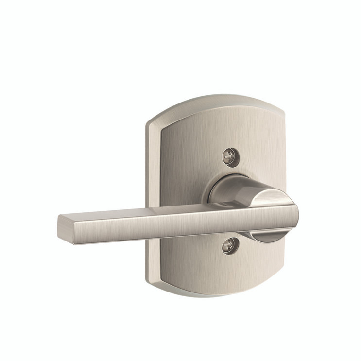 Schlage Residential F170 Latitude Lever Single Dummy Trim With Greenwich Trim Function, Decorative, Satin Nickel
