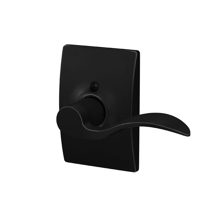 Schlage Residential F170 Accent Lever Single Dummy Trim With Century Trim Function, Decorative, Right Hand Handing, Matte Black