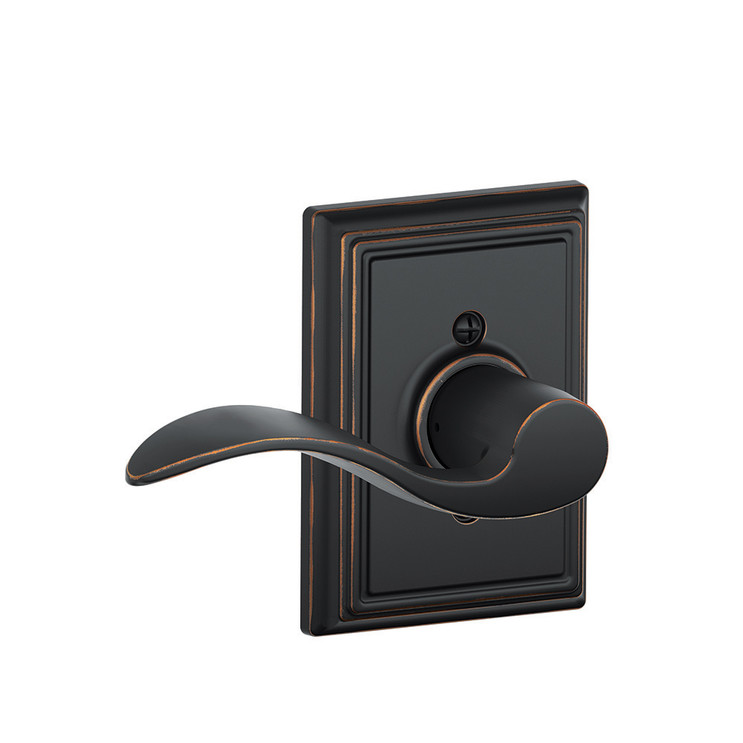 Schlage Residential F170 Accent Lever Single Dummy Trim With Addison Trim Function, Decorative, Left Hand Handing, Aged Bronze
