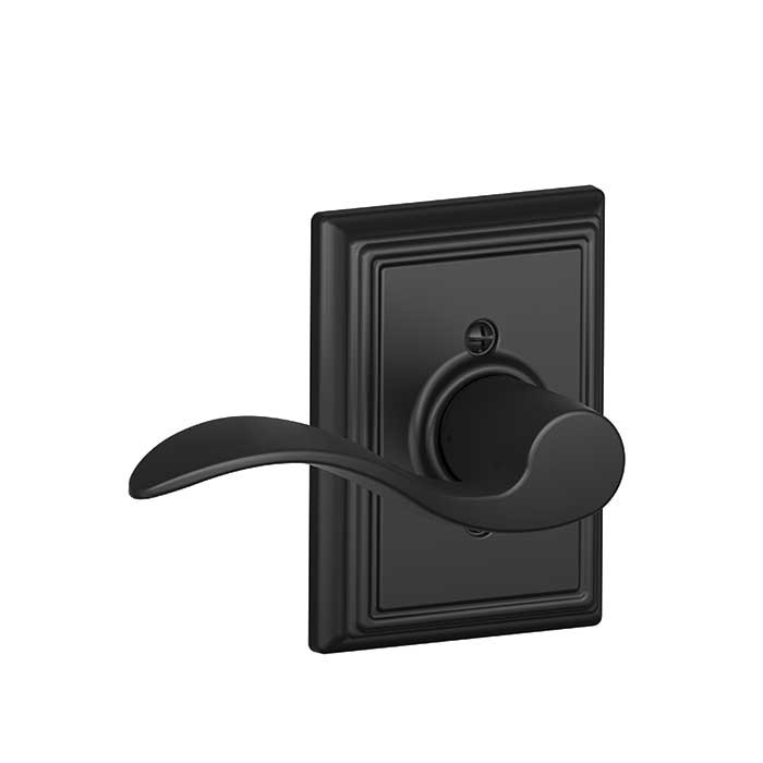 Schlage Residential F170 Accent Lever Single Dummy Trim With Addison Trim Function, Decorative, Right Hand Handing, Matte Black