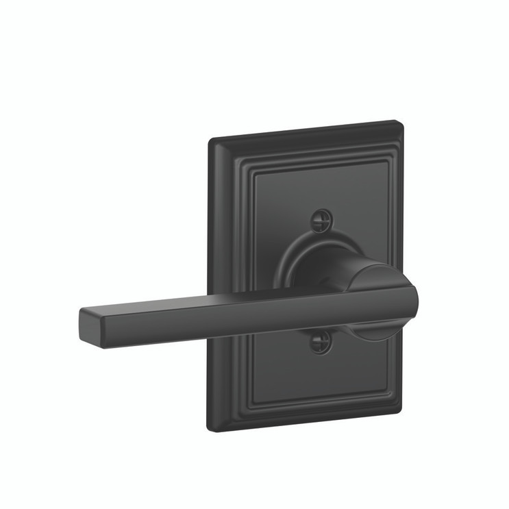 Schlage Residential F170 Latitude Lever Single Dummy Trim With Addison Trim Function, Decorative, Matte Black