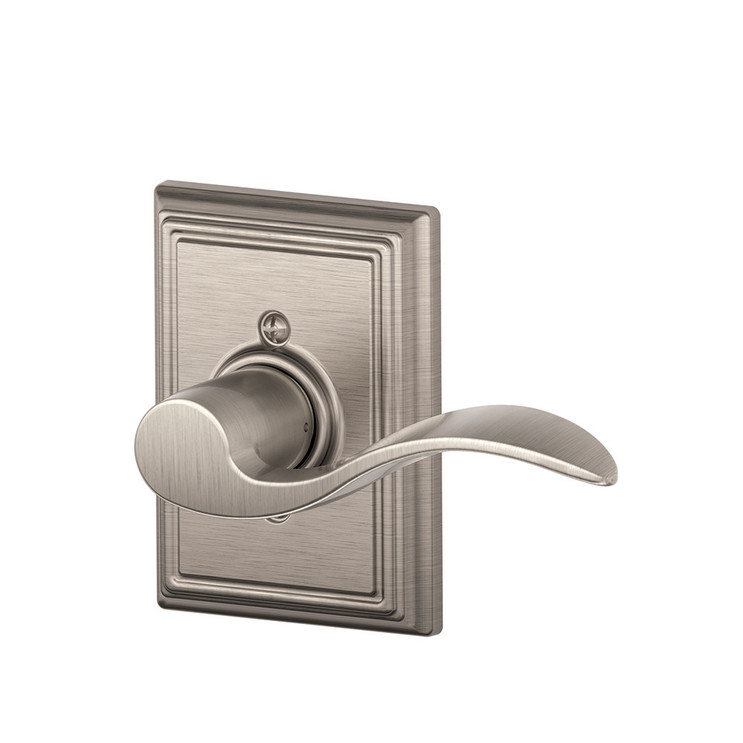 Schlage Residential F170 Accent Lever Single Dummy Trim With Addison Trim Function, Decorative, Right Hand Handing, Satin Nickel