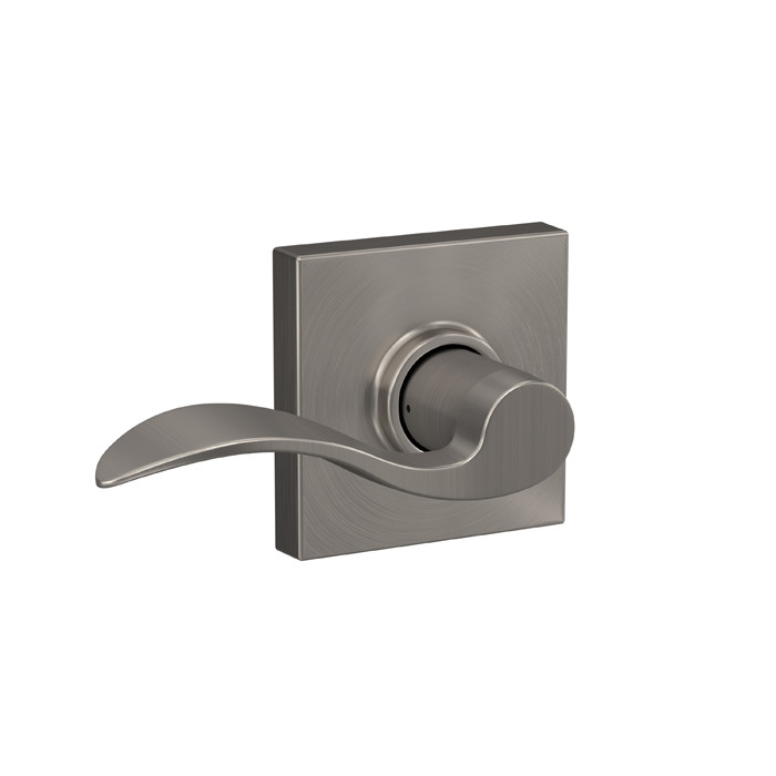 Schlage Residential F170 Accent Lever Single Dummy Trim With Collins Trim Function, Decorative, Left Hand Handing, Satin Nickel