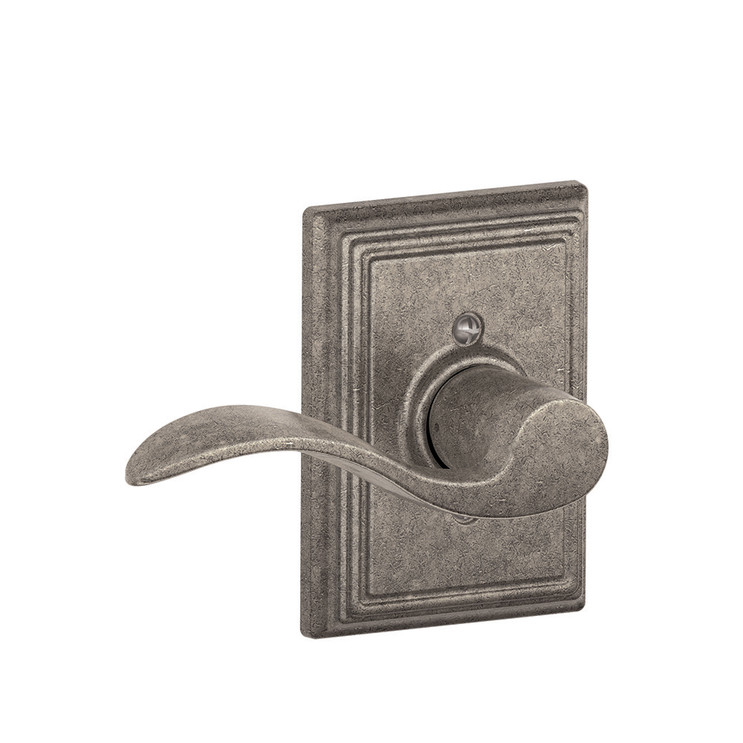Schlage Residential F170 Accent Lever Single Dummy Trim With Addison Trim Function, Distressed, Decorative, Right Hand Handing, Nickel Plated Blackened