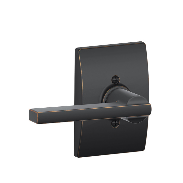 Schlage Residential F170 Latitude Lever Single Dummy Trim With Century Trim Function, Decorative, Aged Bronze