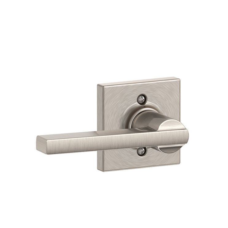 Schlage Residential F170 Latitude Lever Single Dummy Trim With Collins Trim Function, Decorative, Satin Nickel