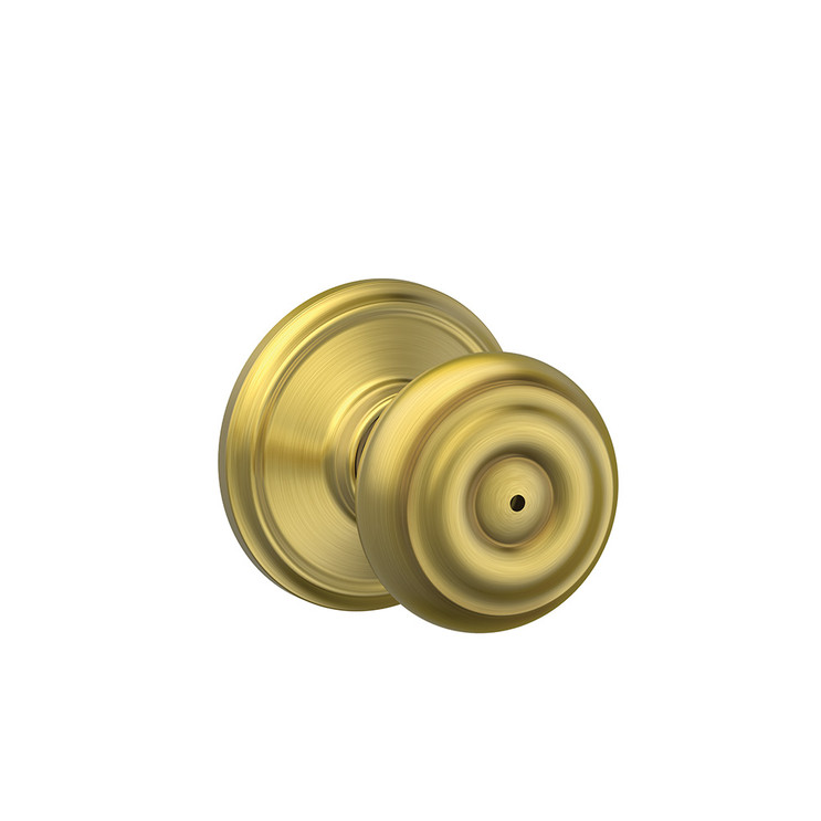 Schlage Residential F40 Georgian Privacy Knob Lock Function, Satin Brass