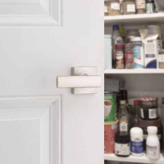 Kwikset Breton Half Dummy Lever With Square Rose, Satin Nickel