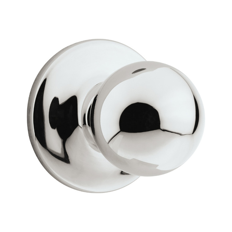 Kwikset Polo Passage Knob With 6-Way Adjustable Latch And Round Corner Strike, Bright Polished Chrome