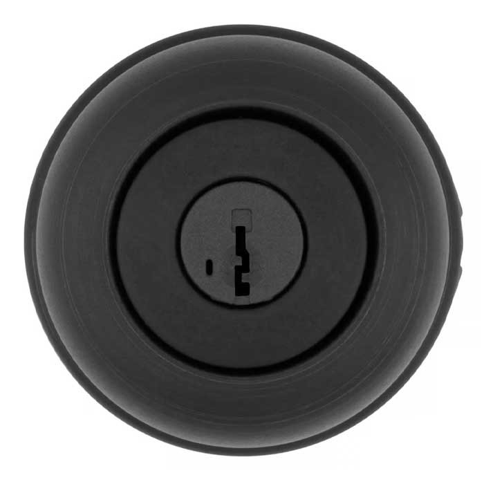 Kwikset Cove Keyed Entry Knob Smartkey With 6-Way Adjustable Latch And Round Corner Strike, Matte Black