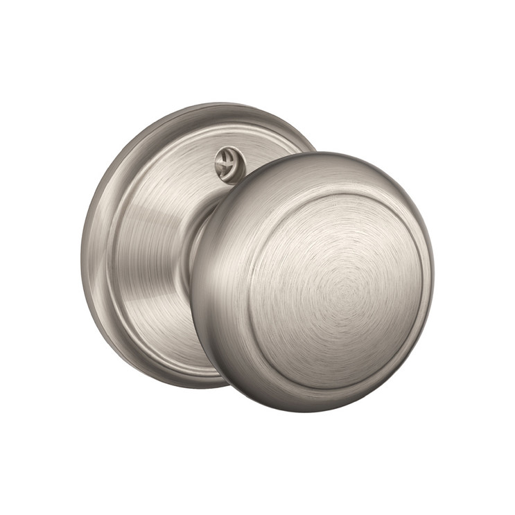 Schlage Residential F170 Andover Knob Single Dummy Trim Function, Satin Nickel