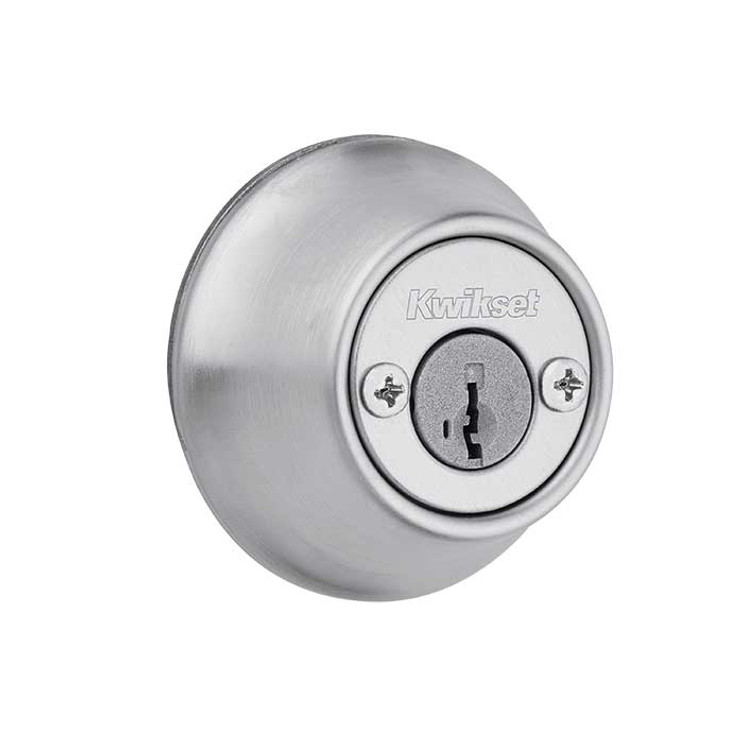 Kwikset 665 Double Cylinder Deadbolt, Smartkey, Round Corner Adjustable Latch, With Round Corner 1" X 2-1/4" Strike And Round Corner Full Lip Strike, Satin Chrome