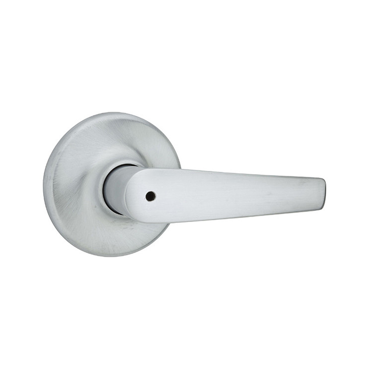 Kwikset Delta Privacy Lever With 6-Way Adjustable Latch And Round Corner Strike, Satin Chrome