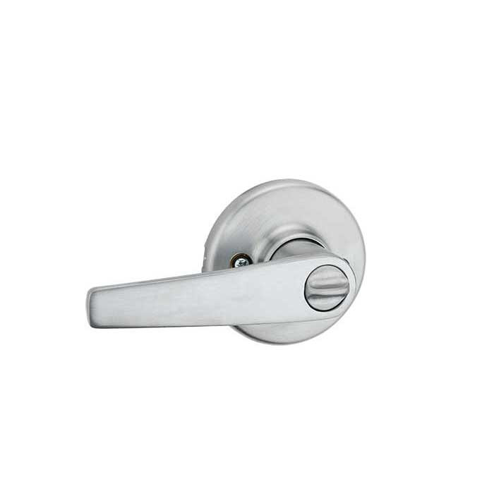 Kwikset Delta Privacy Lever With 6-Way Adjustable Latch And Round Corner Strike, Satin Chrome