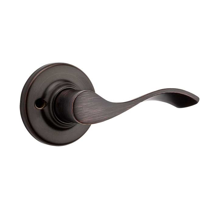 Kwikset Balboa Passage Lever With 6-Way Adjustable Latch And Round Corner Strike, Matte Black