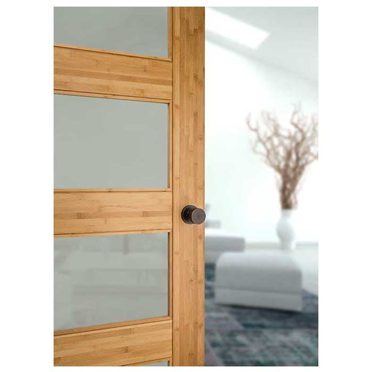 Kwikset Pismo Passage Knob With Round Rose, 6-Way Adjustable Latch And Round Corner Strike, Venetian Bronze