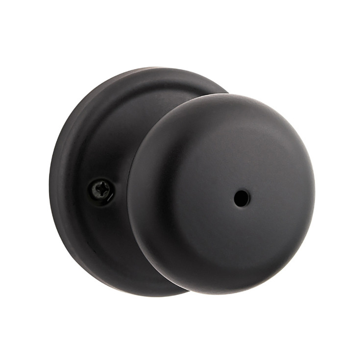 Kwikset Hancock Privacy Knob With 6-Way Adjustable Latch And Round Corner Strike, Matte Black