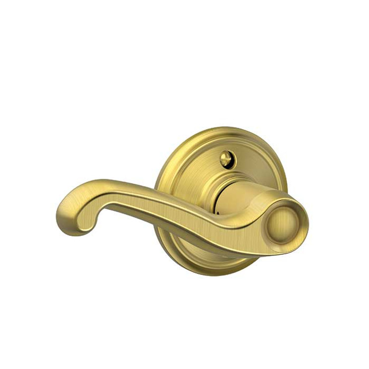 Schlage Residential F170 Flair Lever Single Dummy Trim Function, Left Hand Handing, Satin Brass