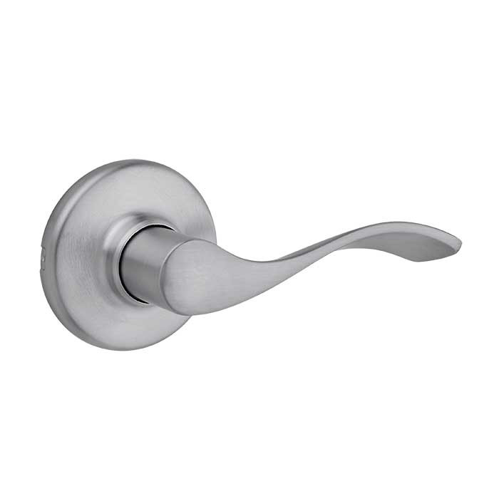 Kwikset Balboa Passage Lever With 6-Way Adjustable Latch And Round Corner Strike, Satin Chrome