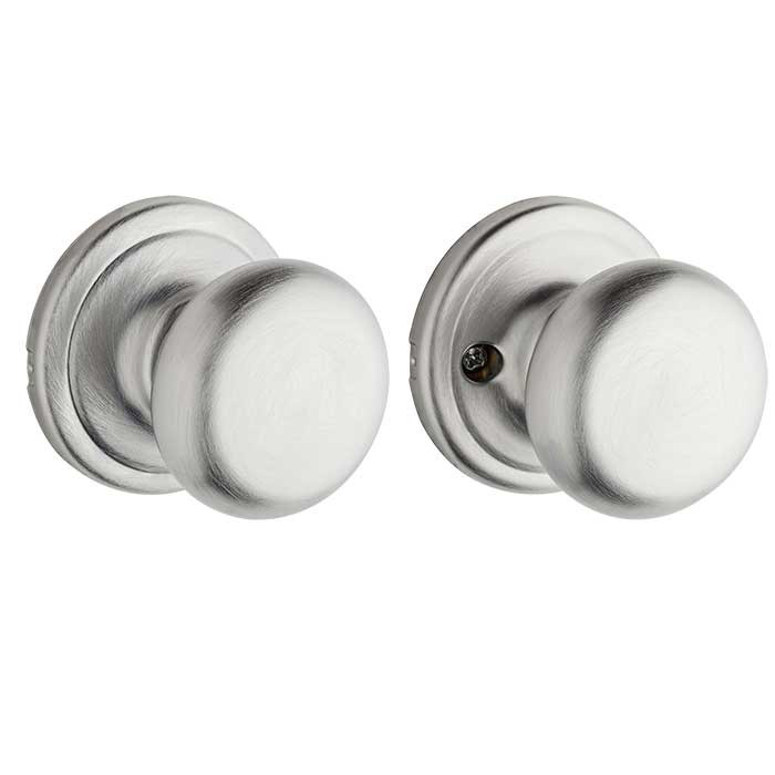 Kwikset Hancock Passage Knob With 6-Way Adjustable Latch And Round Corner Strike, Satin Chrome