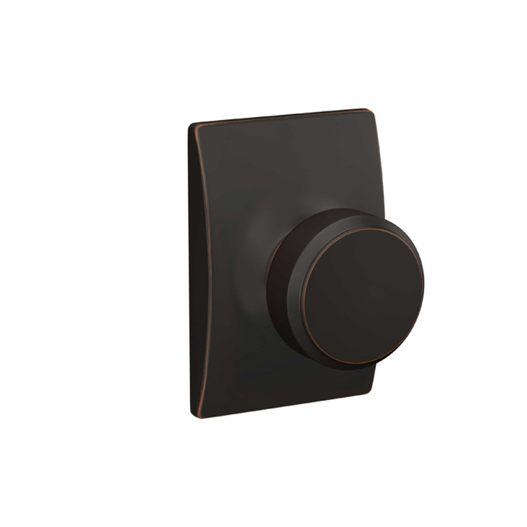 Schlage Residential F170 Bowery Knob Single Dummy Trim With Century Trim Function, Decorative, Aged Bronze