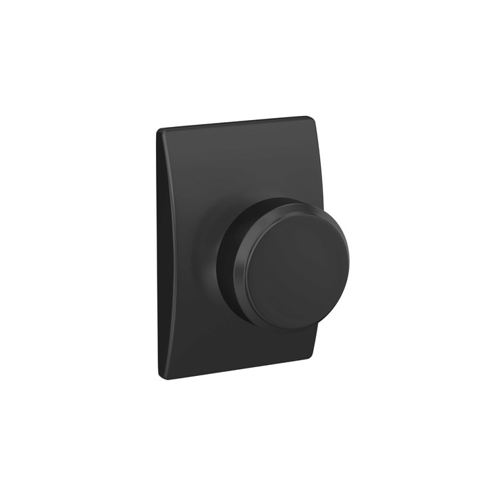 Schlage Residential F170 Bowery Knob Single Dummy Trim With Century Trim Function, Decorative, Matte Black