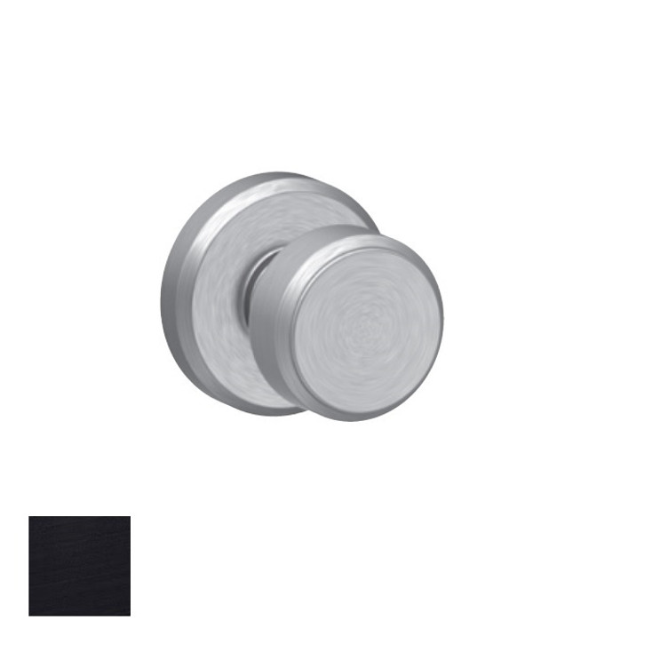 Schlage Residential F170 Bowery Knob Single Dummy Trim With Greenwich Trim Function, Decorative, Matte Black