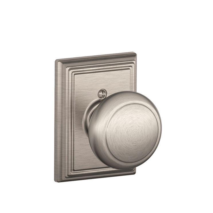 Schlage Residential F170 Andover Knob Single Dummy Trim With Addison Trim Function, Decorative, Satin Nickel