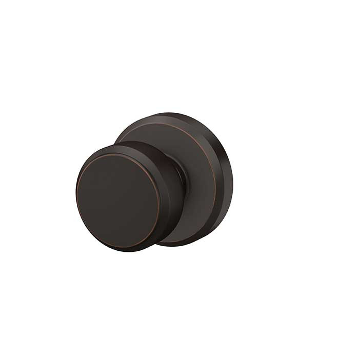Schlage Residential F170 Bowery Knob Single Dummy Trim With Greyson Trim Function, Decorative, Aged Bronze